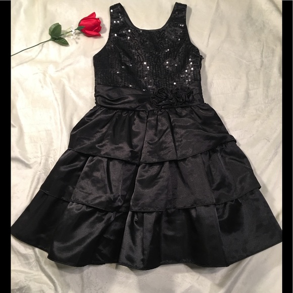 Ralph Lauren Other - Chaps Black Sequin Ruffle Dress Size 10